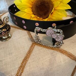 Hello Kitty Pink and Black Belt with Studded Design